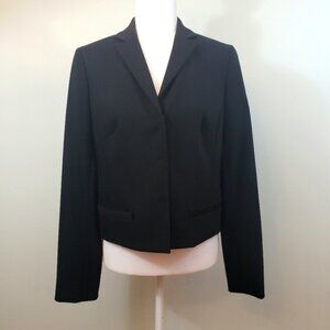 Ann Taylor LOFT 3 Button Blazer Wool Black Business Casual